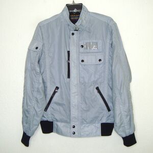 Vintage Style Auto Jacket Men's Silver Gray Competition Design Racing Bomber